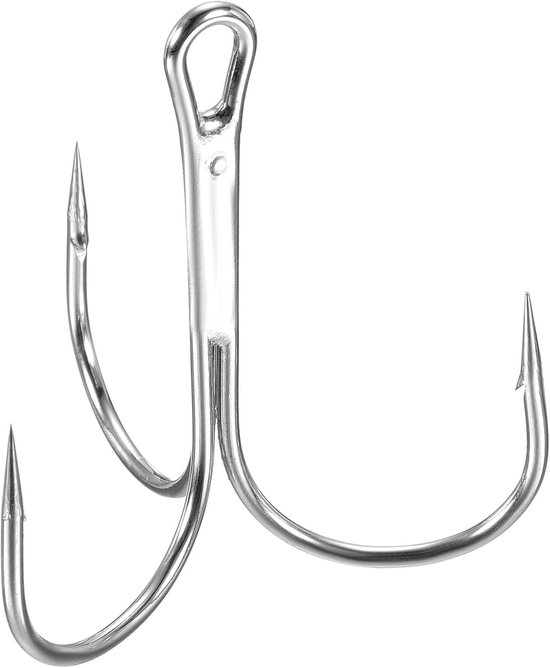 5/0# Treble Fish Hooks - 50 Pack - 1.7" L - Carbon Steel - Sharp Round Bend Hook - Triple Barbed Hook - voor Freshwater en Saltwater - Vissen Accessoires - Hengelsport van Merkloos