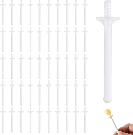 50 witte waxsticks met ronde kop, neusontharingsstaafje, neusontharingssticks voor neusontharing, wenkbrauwtrimmen, gezichtshaar, harsen op kleine oppervlakken