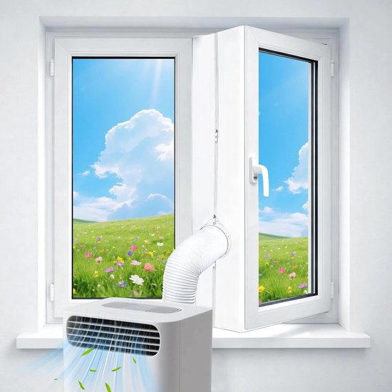 500 cm mobiele airconditioning, raamafdichting, raamkit, airconditioning, raamafdichting, voor mobiele airconditioners, wasdrogers, voor binnen en buiten openen ramen | Voor mobiele airconditioners, eenvoudige montage