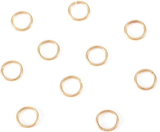 500 Stuks 304 RVS Open Jump Rings 6x0.7mm, Niet Gelaste Splitringen, 18K Goud Plated voor DIY Sieraden Reparatie en Creatie