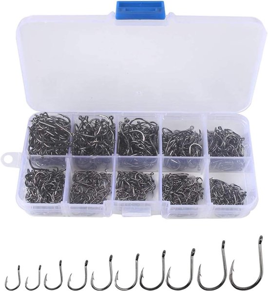 500 Stuks Carbon Staal Vistuigen met Doorzichtige Opbergdoos voor Visserij Accessoires
