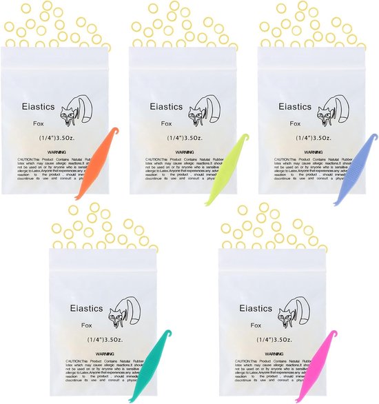 500 Stuks Orthodontische Elastische Tandbeugels, Latex Elastieken, Inclusief 5 Inzetstukken voor Beugels en Kromme Tanden