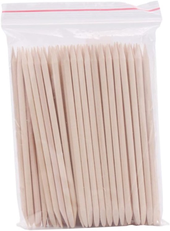 500 Stuks waxapplicatorstokjes houten gereedschap nagelriemschuiver hout nagel schraper nagel stokken schoonheid houten stokken kunstmatig houten bordje Bamboe