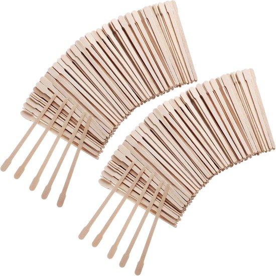 500 stuks waxstaafjes van hout, kleine waxspatel voor wenkbrauwen, ontharingsapplicatoren van hout, voor het verwijderen van het gezicht