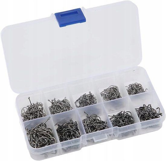500x Merkloze Vis Haken Set - Maten 3-12# - Sterk & Scherpe Haken