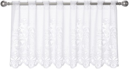 501239 BG 1129 wit 60 x 160 bistrogordijnen, polyester, 60 x 160 cm