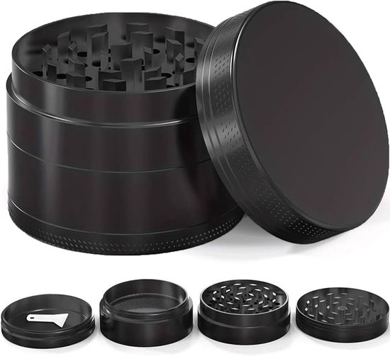 50mm Kruidmolen van Metaal met Magnetische Deksel - 4 Laags Zinklegering voor Specerijen en Kruidensamenstellingen van Merkloos