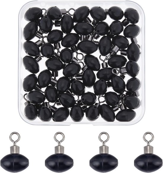 50pcs Fishing Rolling Swivel Slider Bead - 16x12mm Fish Pulley Line Connectors - Fishing Tackle Line Connector - Running Slider Bead Swivel voor Sportvisserij van UCEC