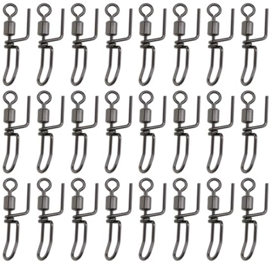 50pcs Stainless Steel Cascade Swivels For Sea Fishing Rigs Loop Rigs Long Distance Casting Rigs Cascade Match Swivels Snaps Connector Clips Fishing Supplies van Merkloos