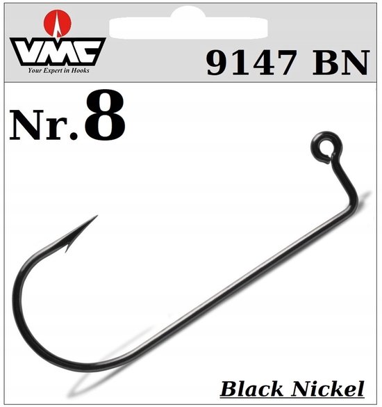 50x VMC 9147BN Jig Haken Maat 8 - Hi-Carbon Steel van Merkloos