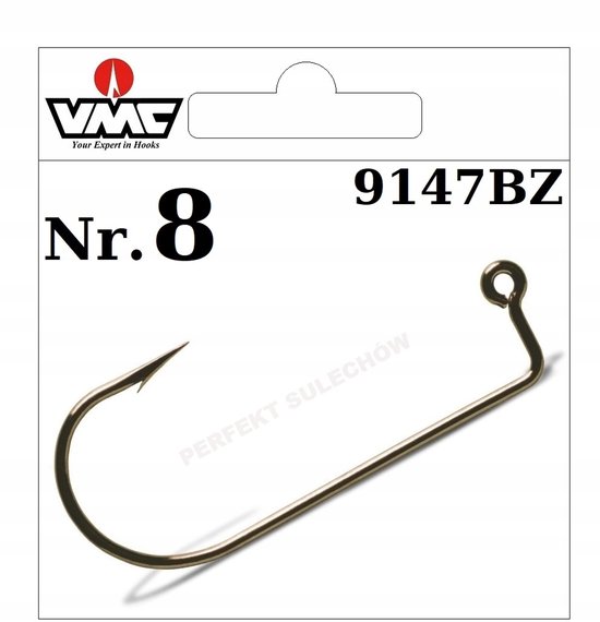 50x VMC 9147BZ Jig Haken Maat 8 voor Jigs van VMC