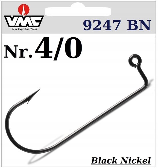 50x VMC 9247BN Jig Haken - Maat 4/0 - Hi-Carbon Steel van Merkloos