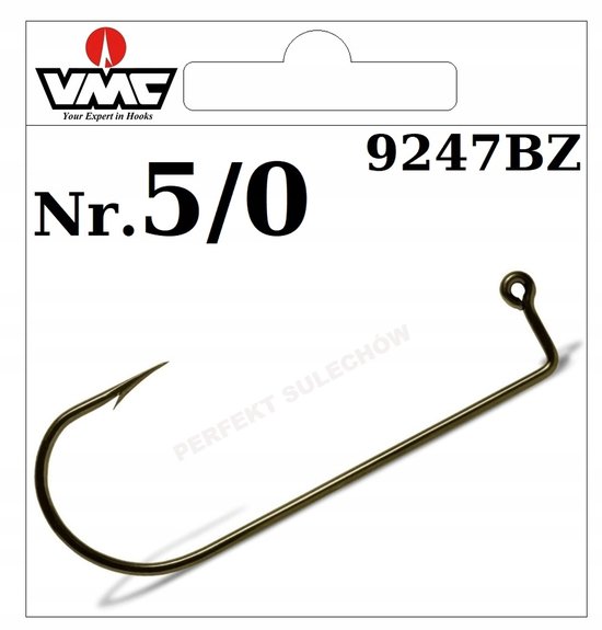 50x VMC 9247BZ Haken Maat 5/0 - Snijpunt, koolstofstaal van Merkloos