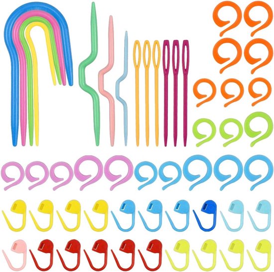 53-delige Haaknaalden Set voor Beginners - Inclusief Plastic Naalden, Breiaccessoires en Haakaccessoires van Merkloos