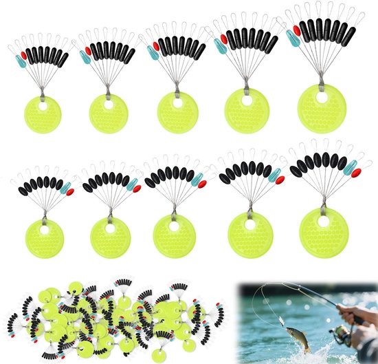 540 Stks Vissen Bobber Stopper, Rubberen Stoppers Voor Vissen, Float Zinklijn Stops, Stoppers Voor Visserij, 5 Maten