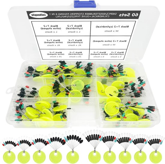 540 Stuks Rubber Stops voor Vissen - Perfect voor Dobbers, Forelvissen en Vissersaccessoires