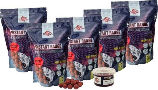 5kg Instant Range Boilies 'RobinRed 'n Garlic' + Hookbaits - 20mm - Boilies Karper Aas
