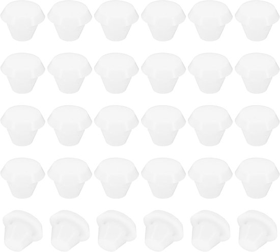 5mm Diameter Silicone Round Snap - 30pcs Furniture Hole Plug Button Type Lock Knob - Protective Cap voor 2.5-5mm Hole Seal - Bulkhead Cylinder Hole - Wit