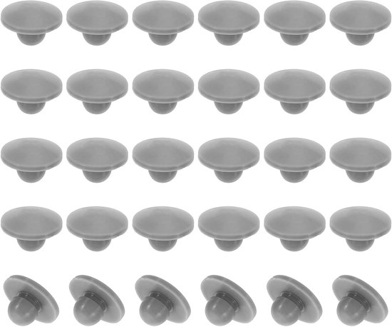 5mm Diameter Silicone Round Snap - 40pcs Type Lock Button voor Meubelgat - Geschikt voor 5-5.5mm Gat voor Bulkhead Seal Cylinder - Grijs van Merkloos