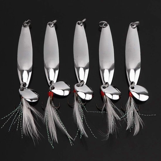 5pcs Hard Fishing Lures Kit - Metal Lure Bait with Treble Hooks - Voor Salmon en Bass van Merkloos