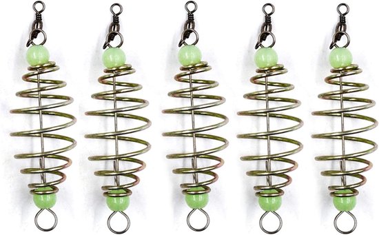 5PCS Inline Method Feeders - Luminous Carp Fishing - Tackle Bait Thrower - Method Lures Cage Basket Baits