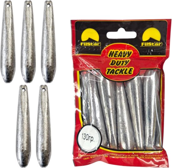 5x 130g Drop Shot Loodjes voor Sabiki - Zout & Zoetwater Vissen