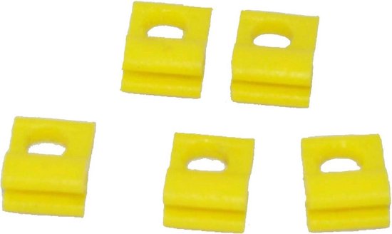 5x Clip voor tuigen - winder - plankje - rekje - dobber - geel - vissen van Merkloos