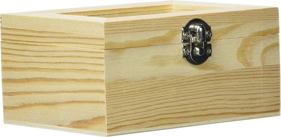 6 1682 300 houten kist, naturel, 12 x 8 x 6 cm