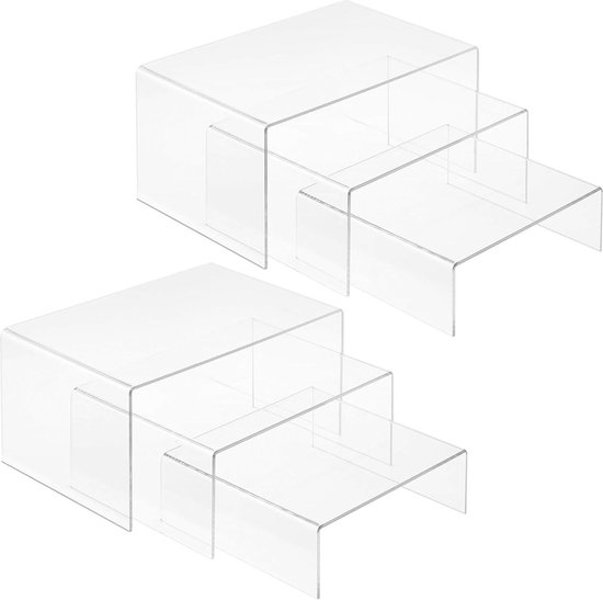 6-delige Acryl Displaystandaard Premium en Duurzaam - Transparant Acryl Opbergrek voor Klauwclips . van Merkloos