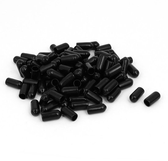 6 mm binnendiameter flexibele rubberen slang schroefsluiting zwart 100 stuks