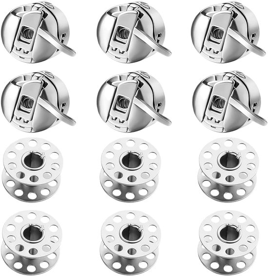 6 Sets Naaimachine Spoeltjes Met Spoelhuis Ronde Spoel Accessoires