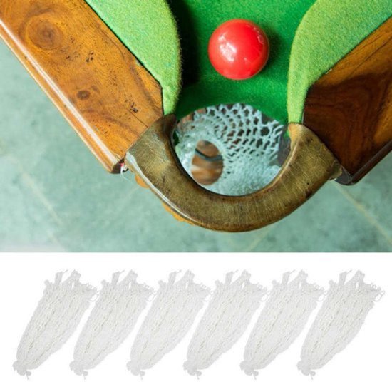 6 STUKS Biljart Net Zak Snookertafel Net Vervanging Mesh Net Zakken Biljart Tafel Accessoires (Wit)