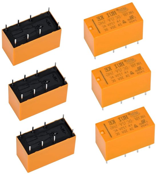 6 Stuks DC 12V 8 Pool CAHK19F-8P-12V Spoel DPDT PCB Power Relay voor Elektronische Toepassingen