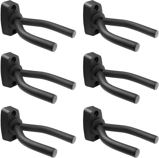 6 stuks gitaarhouders, wandhouders, gitaarhaken, zwart gitaarstandaard, gitaar