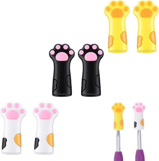 6 Stuks Kattenpoot Stopper voor Breinaalden - Siliconen Naald Caps voor Breien, Haken en DIY Creaties van Merkloos