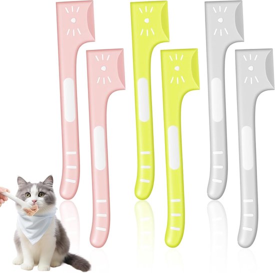 6 stuks kattenvoerlepel, spatel, siliconen kattenlepels voor natvoer, kattenvoer, menglepels voor huisdiervoeding, ingeblikte schepbenodigdheden voor katten en honden, gemakkelijk schoon te