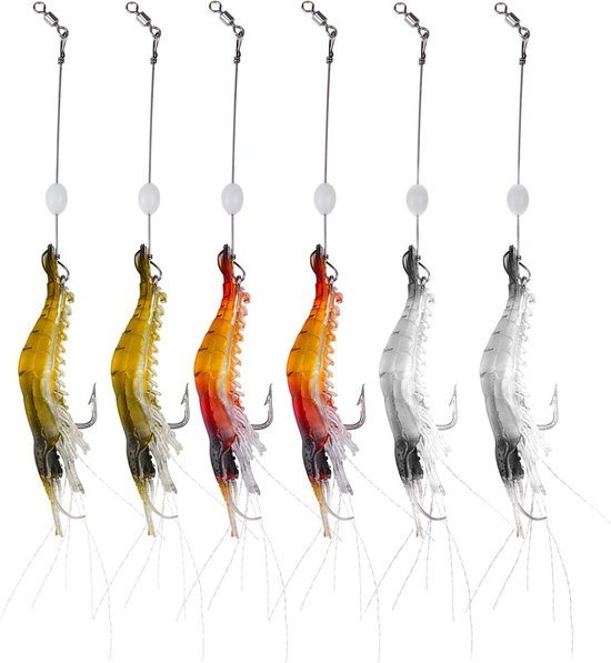 6 stuks kunstaas Set - 8 cm bionische kunstaas - rubberen kunstaas - wiebelende kunstaas met haken - Geschikt voor zoet en zoutwatervissen van Cfish Premium