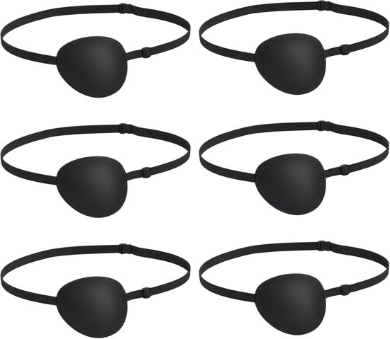 6 stuks Ooglapjes, verstelbare oogbedekking links/rechts, zachte ademende stof, herbruikbaar voor dagelijks gebruik, slapen, reizen en ontspanning