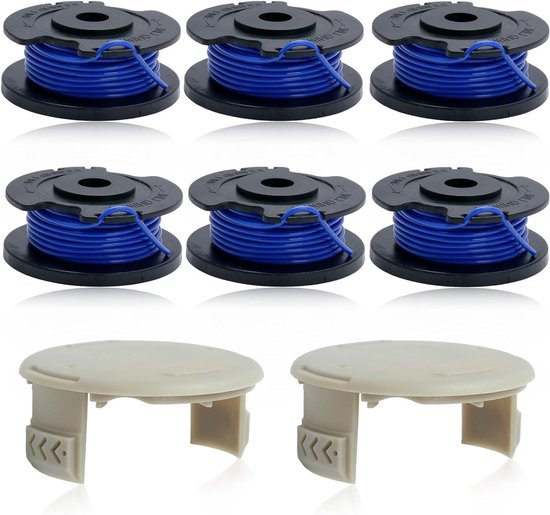 6 stuks spoeldraadspoelen met spoeldeksel voor 18V, 24V en 40V trimmers - Geschikt voor omhuld garen en ideaal voor tuinonderhoud