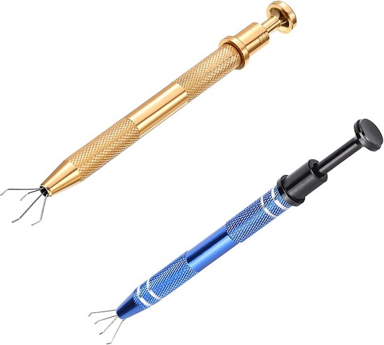 6 Stuks Strass Steentjes Pick-Up Tool Roestvrij Staal Bal Grijper Piercing Bal Grijper Tool Vier Klauw Picker Sieraden