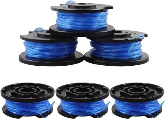 6 stuks vervangende draadspoel voor Ryobi grastrimmer met trimmerkap Heqishun reservespoel compatibel met Ryobi One + AC14RL3A-18V 24V 40V vervangende trimmer draadspoel set (Onhe trimmerkap))