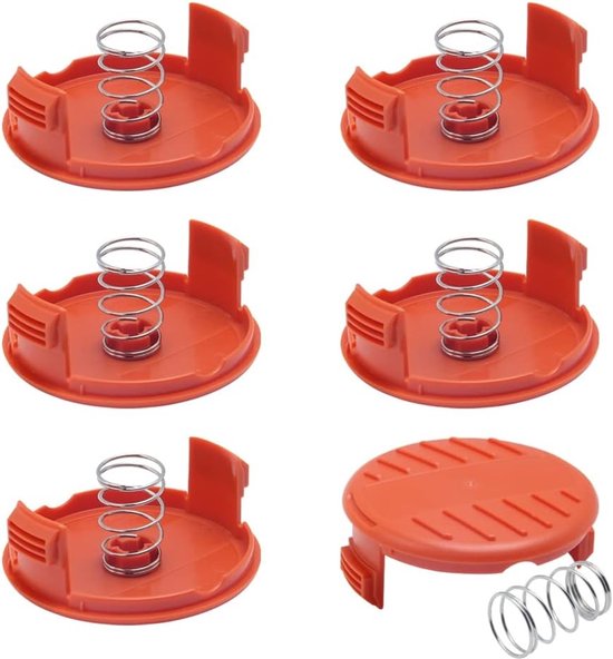 6 Stuks Vervangende Grasmaaier Spoelen voor Haartrimmer - Plastic Draad Spoelen met Veertjes, Tuinaccessoires voor Trimmers en Grasmaaiers