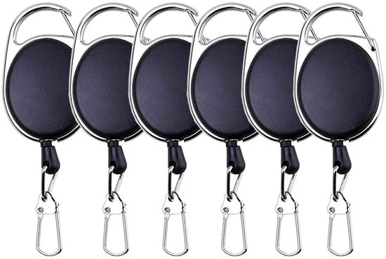 6 stuks visretractors met 360 graden rotatiegesp voor vissen, klimmen, wandelen en buitensporten van Merkloos