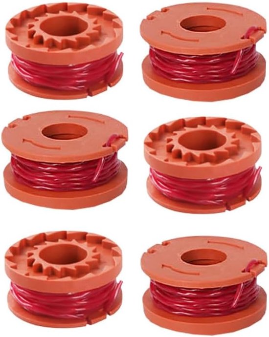 6 stuks WA0004 spoellijn compatibel met 20V Worx grastrimmers, grastrimmerspoel, vervangen, WG151, WG163E.1, WG163E.2, WG163E.3, WG163E.6, WG163E.9