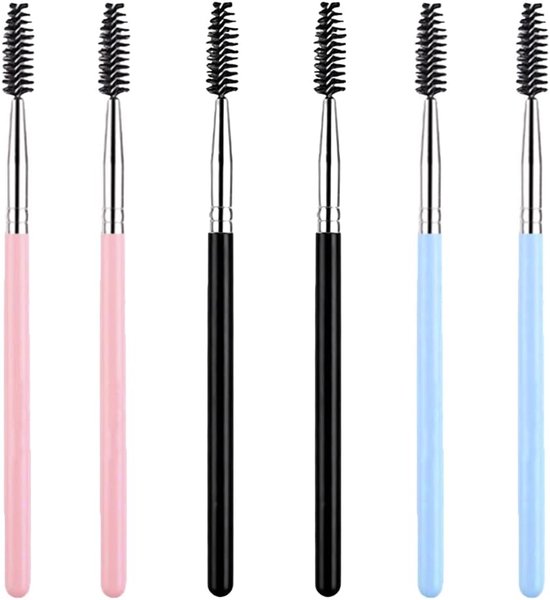 6 Stuks Wenkbrauwborstel, Wimperkam, Draagbare Wimperborstel, voor Wimperverlenging en Wenkbrauwlifting