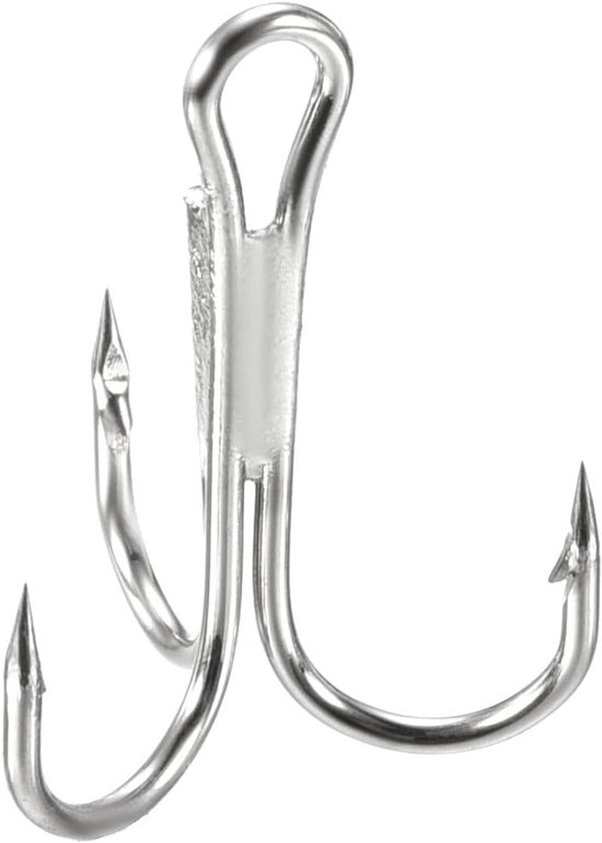 6# Treble Fish Hooks - 50 Pack - 0.7"L - Carbon Steel - Sharp Round Bend Hook - Triple Barbed Fishing Hook - Voor Freshwater en Saltwater van Lumberjack