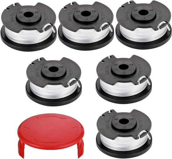 6 Vervangende Draadspoelen voor One-Hell GE-CT 18/28 Li TC, 1.6 mm, Geschikt voor Brushcutter en Tuingereedschap van Merkloos