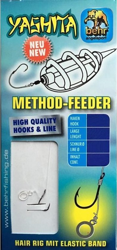 6 x Kant-en-Klare Nylon Feeder Onderlijnen + Baitband Onderlijn 18/00 Haakmaat 12 Method Feederhaken