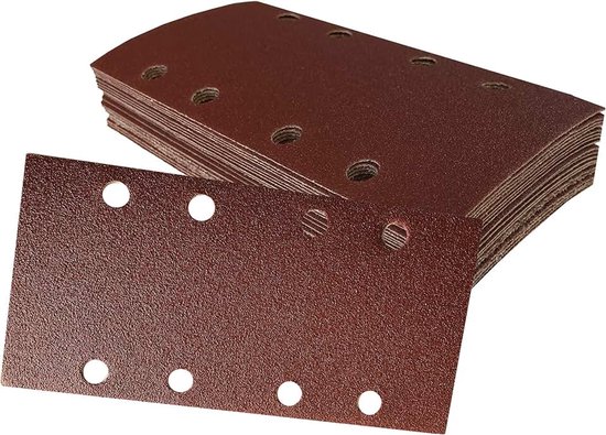 60 stuks, 93 x 190 mm, elk 10 x korrel 40/60/80/120/180/240, zelfklevend, voor vlakschuurmachines, schuurpapier, schuurvellen