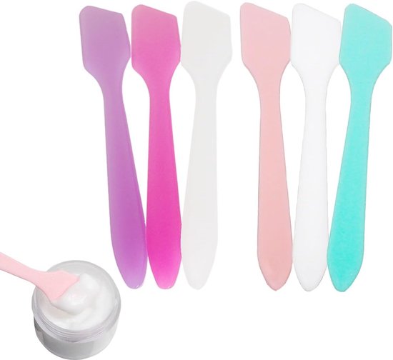 60 stuks cosmetische spatel voor gezichtsmasker, kleine crème lepels, plastic puntlepel, wegwerp make-up monstergereedschap voor mixen, monsters, waxen, lotion beauty gezichtsmasker spatel
